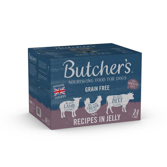 Butcher's Recipes in Jelly Dog Food Tins   24 x 400g GOODS M&S   