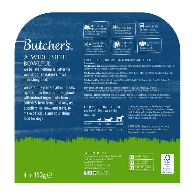 Butcher's Traditional Recipes Dog Food Trays   4 x 150g GOODS M&S   