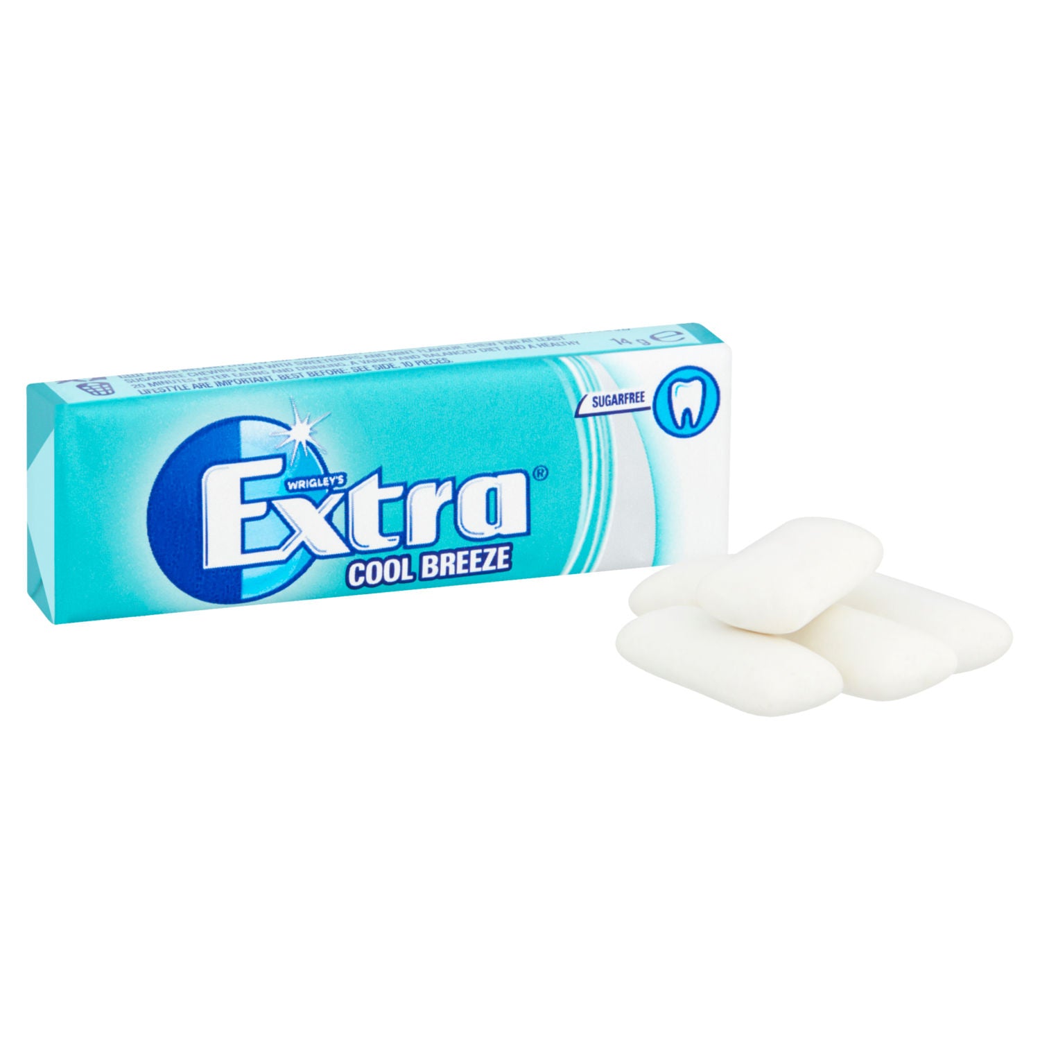 Wrigley's Extra Cool Breeze sugarfree chewing gum 10 pieces (British brand)