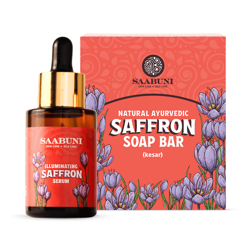 Saffron Duo illuminating soap and serum 120g, imported from the UK