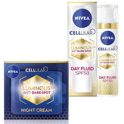 Superdrug NIVEA Luminous 630 Anti Dark Spot Day and Night Cream Duo 2 x 50ml- Buy online at McGrocer