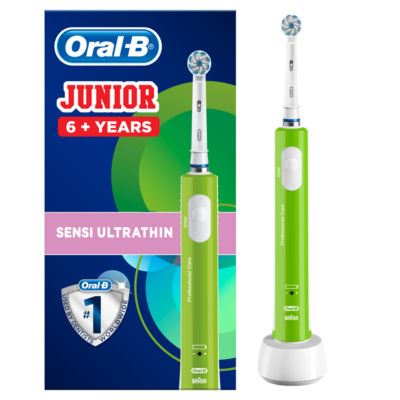 Oral-B Junior 6+ green electric rechargeable toothbrush (British brand)