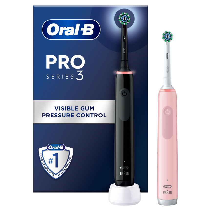 Oral-B Pro 3 - 3900 - Black Duo Electric Toothbrushes Designed By Braun