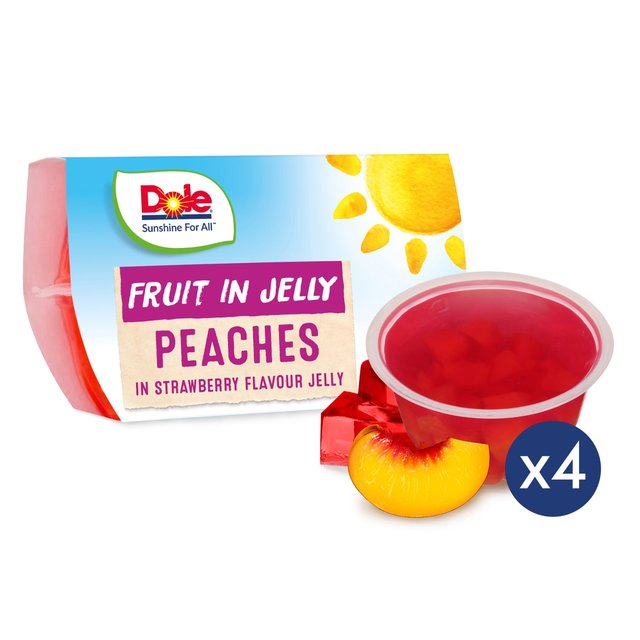 Dole Peach In Strawberry Jelly Pots Multipack   4 x 123g GOODS M&S   