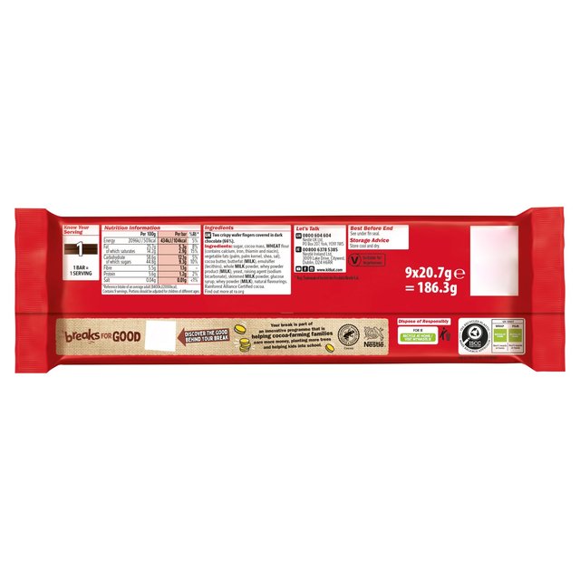 KitKat 2 Finger Dark Chocolate Biscuit Bar   9 x 20.7g GOODS M&S   