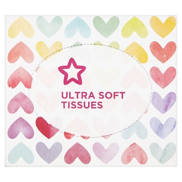 Superdrug Pastel Hearts Cube Tissue 3ply 50 Sheets