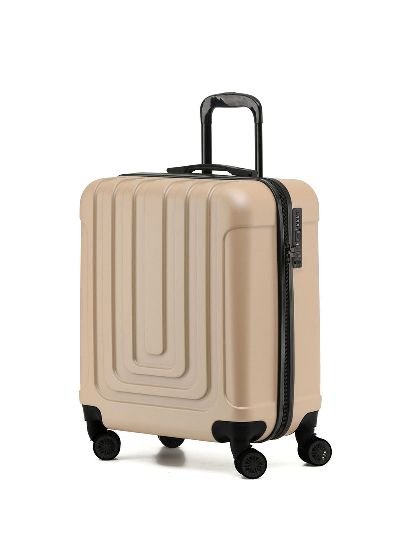 Flight Knight Cream 8-Wheel ABS Hard Case Cabin Suitcase 56x45x25cm