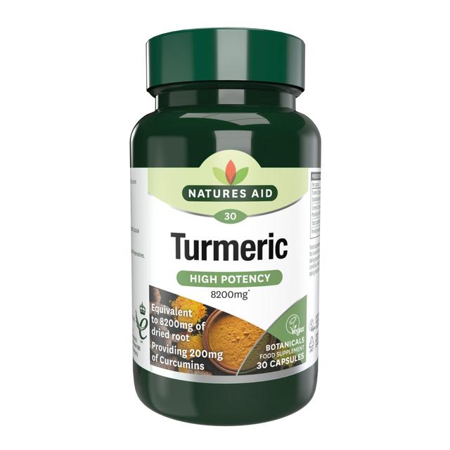 Natures Aid Superfoods Tumeric Supplement Capsules 8200mg   30 per pack