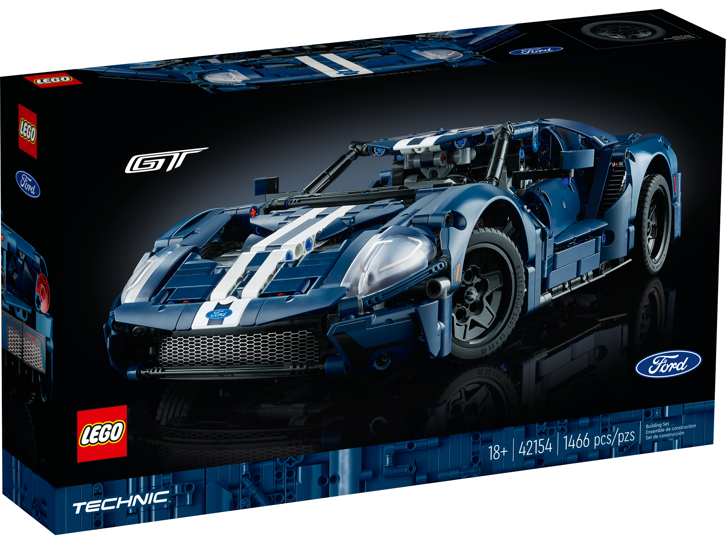 LEGO Technic 2022 Ford GT model set 1468 pieces - British product