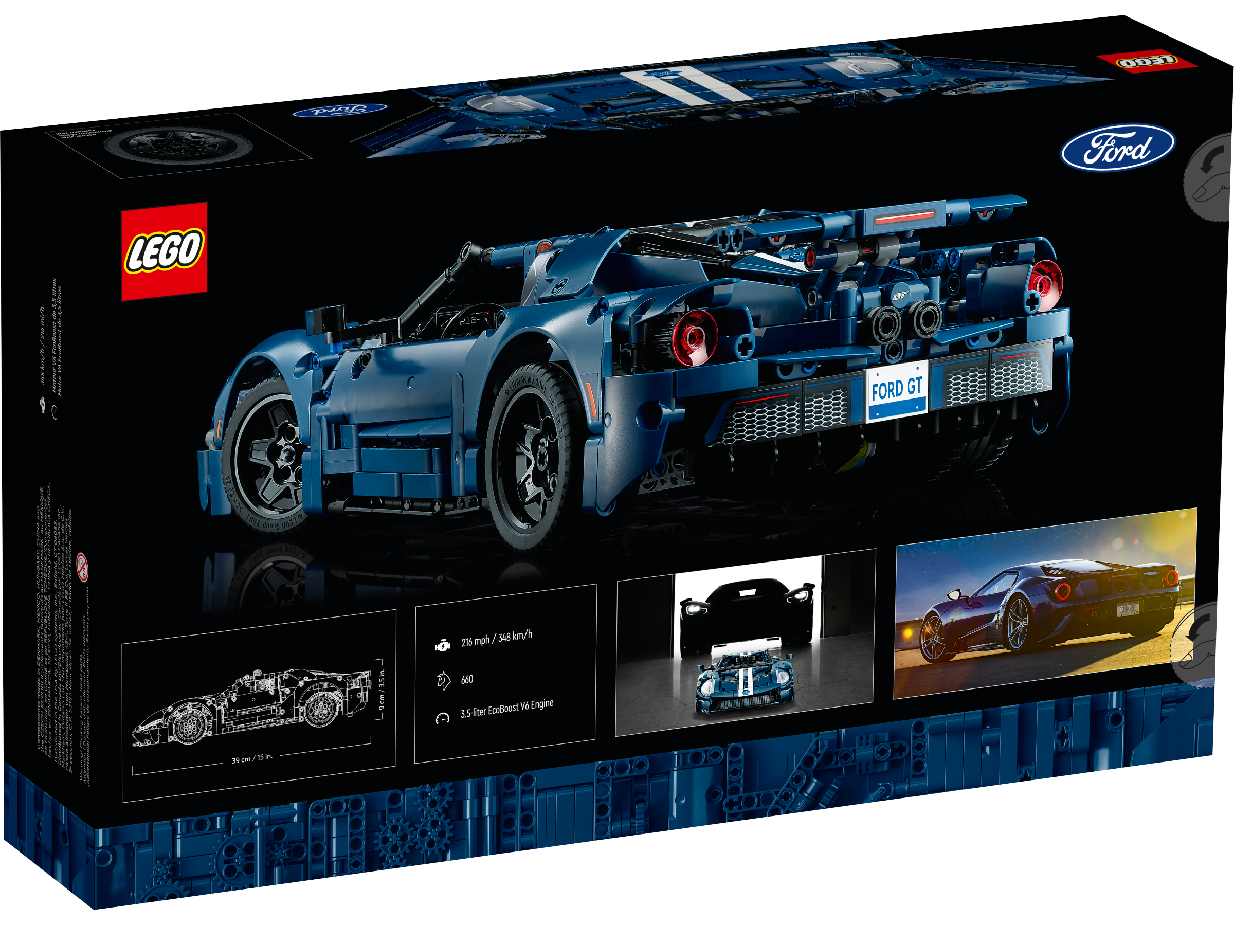 LEGO Technic 2022 Ford GT model set 1468 pieces - British product