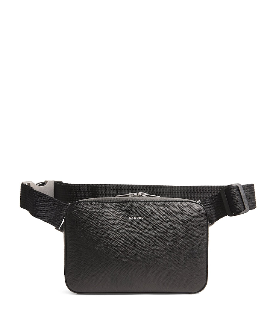 Sandro Paris small recycled leather cross-body bag, imported from the UK