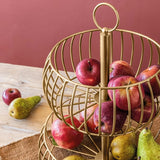 Over & Back 2-tier basket brushed gold - British product