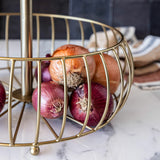 Over & Back 2-tier basket brushed gold - British product