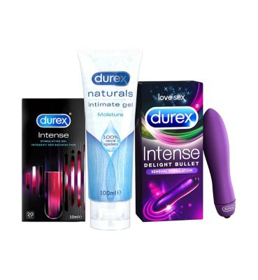 Durex Intense Delight Vibrating Bullet, Lubricant & Gel Bundle