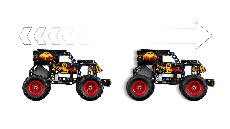 LEGO Technic Monster Jam Grave Digger Fire and Ice 263-piece set, imported from the UK