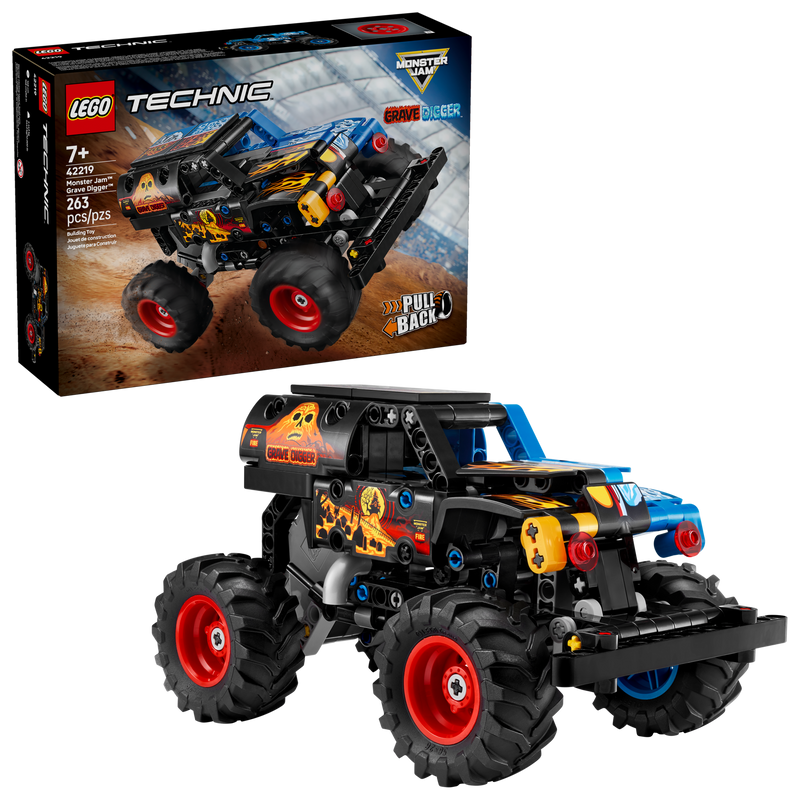 LEGO Technic Monster Jam Grave Digger Fire and Ice 263-piece set, imported from the UK