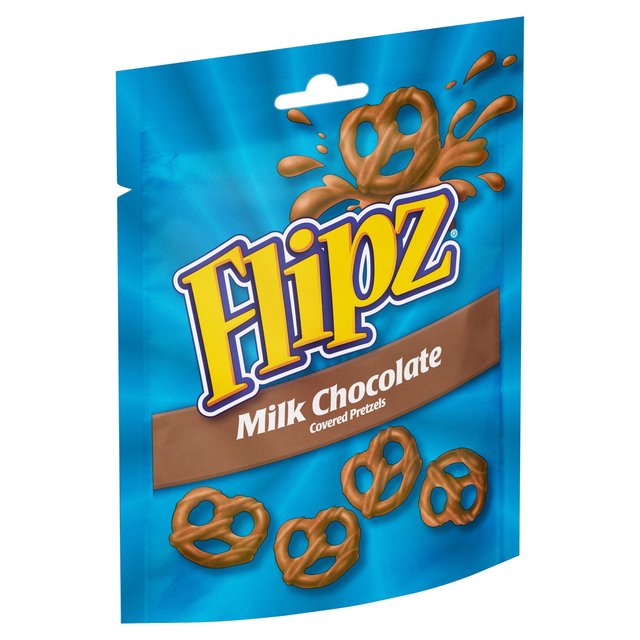 Flipz Milk Chocolate Covered Pretzels Pouch   90g