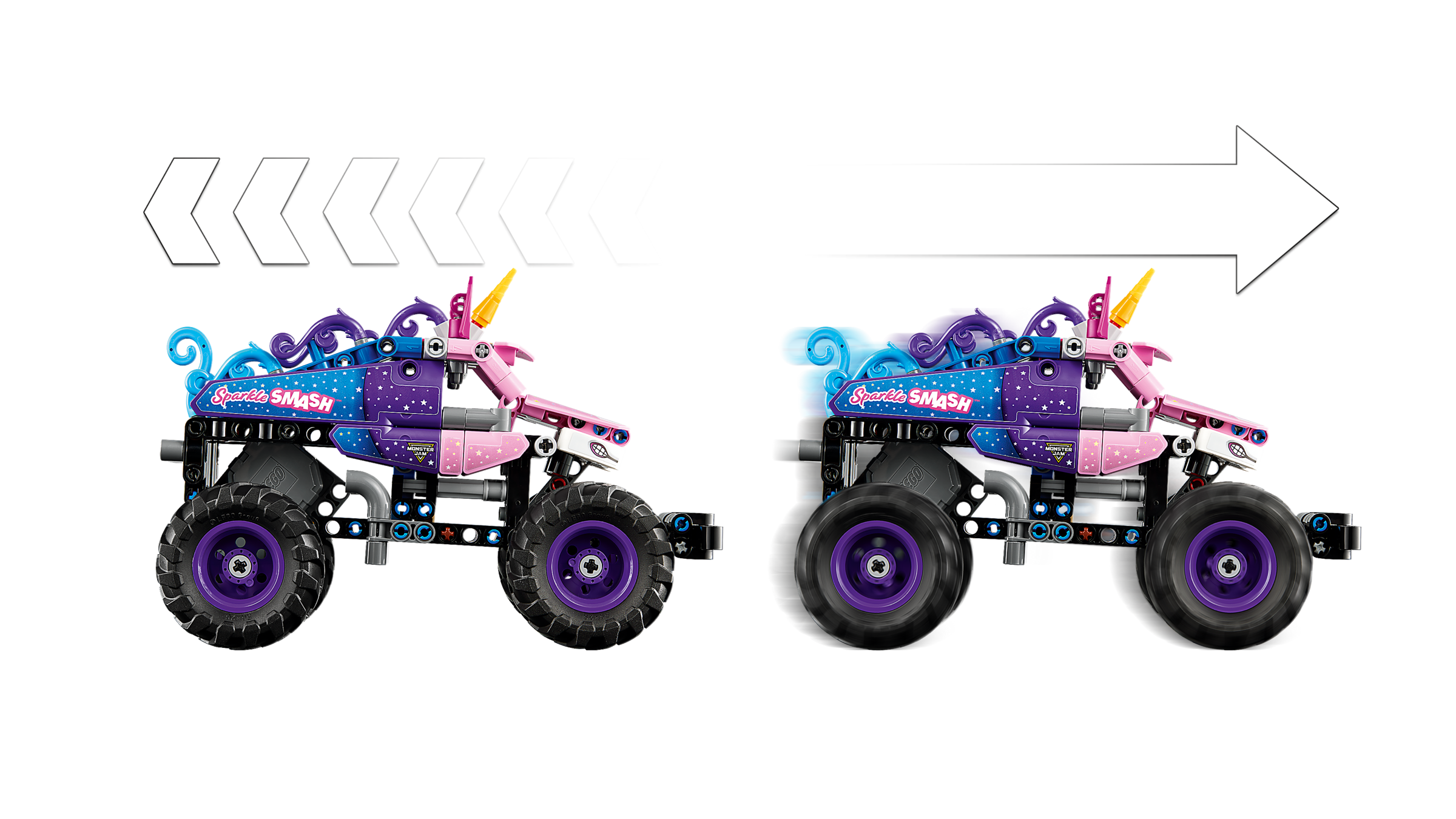 LEGO Technic Monster Jam Sparkle Smash pull-back truck (British brand)