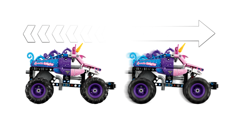 LEGO Technic Monster Jam Sparkle Smash pull-back truck (British brand)
