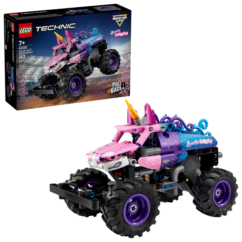 LEGO Technic Monster Jam Sparkle Smash pull-back truck (British brand)