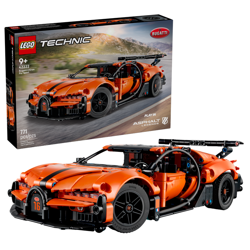 LEGO Technic Bugatti Chiron hypercar building set, UK version