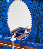WOLF ballet musical jewellery box with Swan Lake music and embroidered theatre design (British brand)