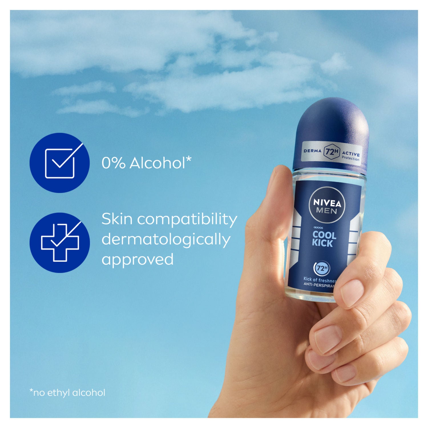 Nivea Cool Kick Anti-Perspirant Roll-On 50ml, imported from the UK