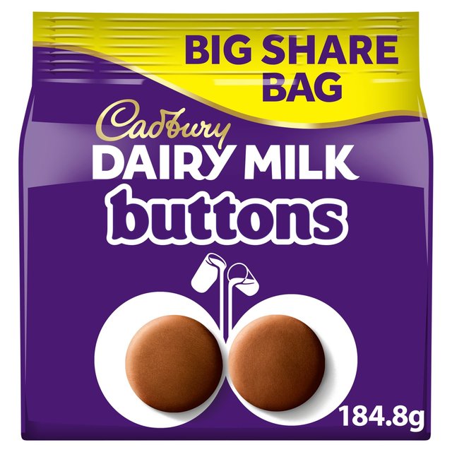 Cadbury Dairy Milk Buttons Chocolate Big Share Bag   184.8g GOODS M&S   