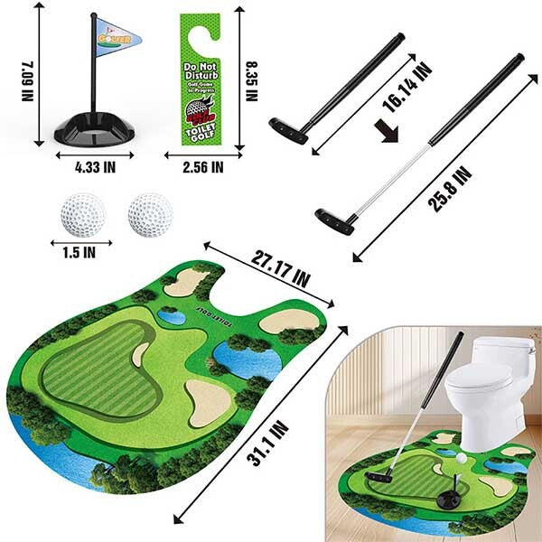 Leaper toilet mini golf set with mat and putter, UK version
