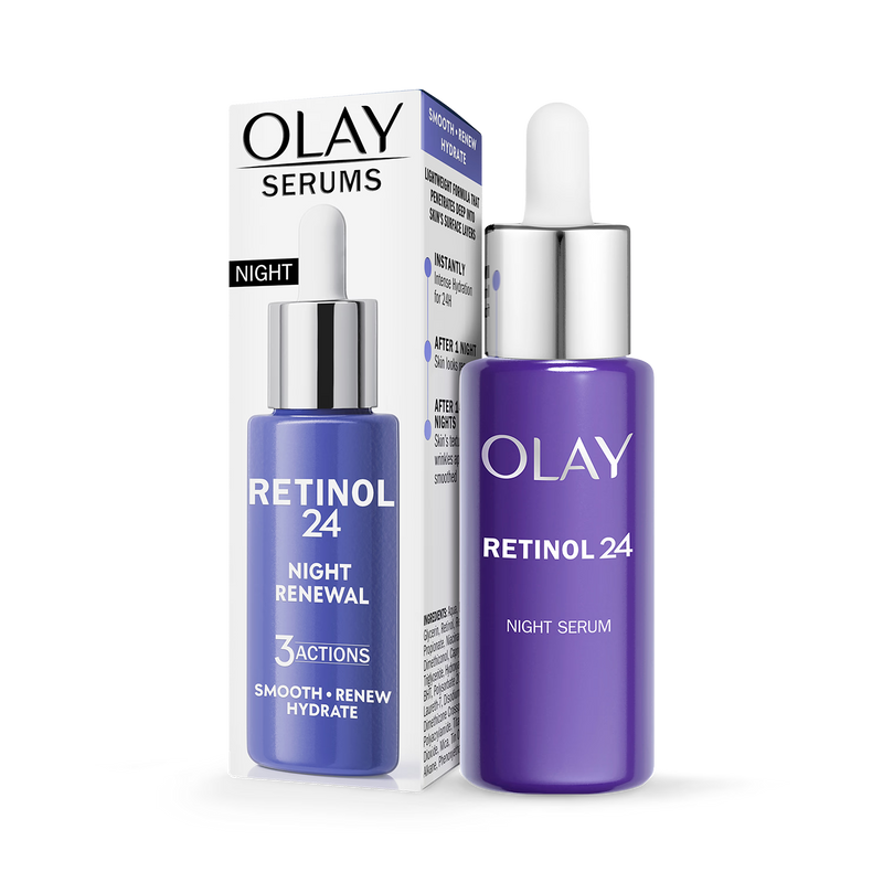 Olay Retinol 24 Night Serum 40ml, imported from the UK