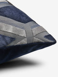 Cushion navy blue velvet geometric 50x50cm (British brand)