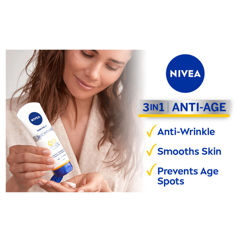 Nivea 3in1 Q10 Anti-Age Hand Cream 100ml, imported from the UK