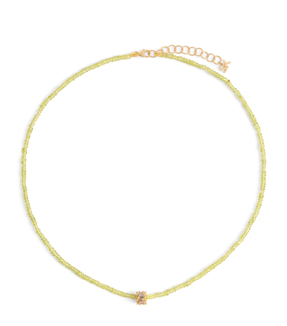 Suzanne Kalan yellow gold diamond chrysoberyl beaded necklace - British product