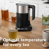 Bosch variable temperature kettle black 1.5 litre, imported from the UK