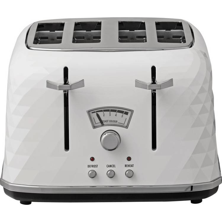De'Longhi white 4 slice toaster (British brand)