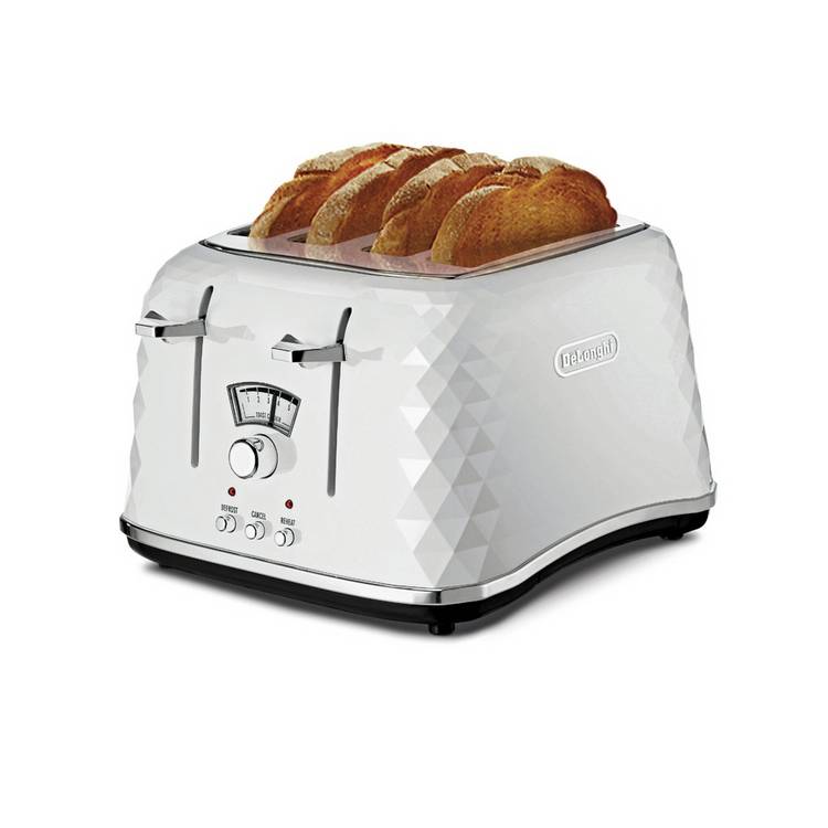 De'Longhi white 4 slice toaster (British brand)