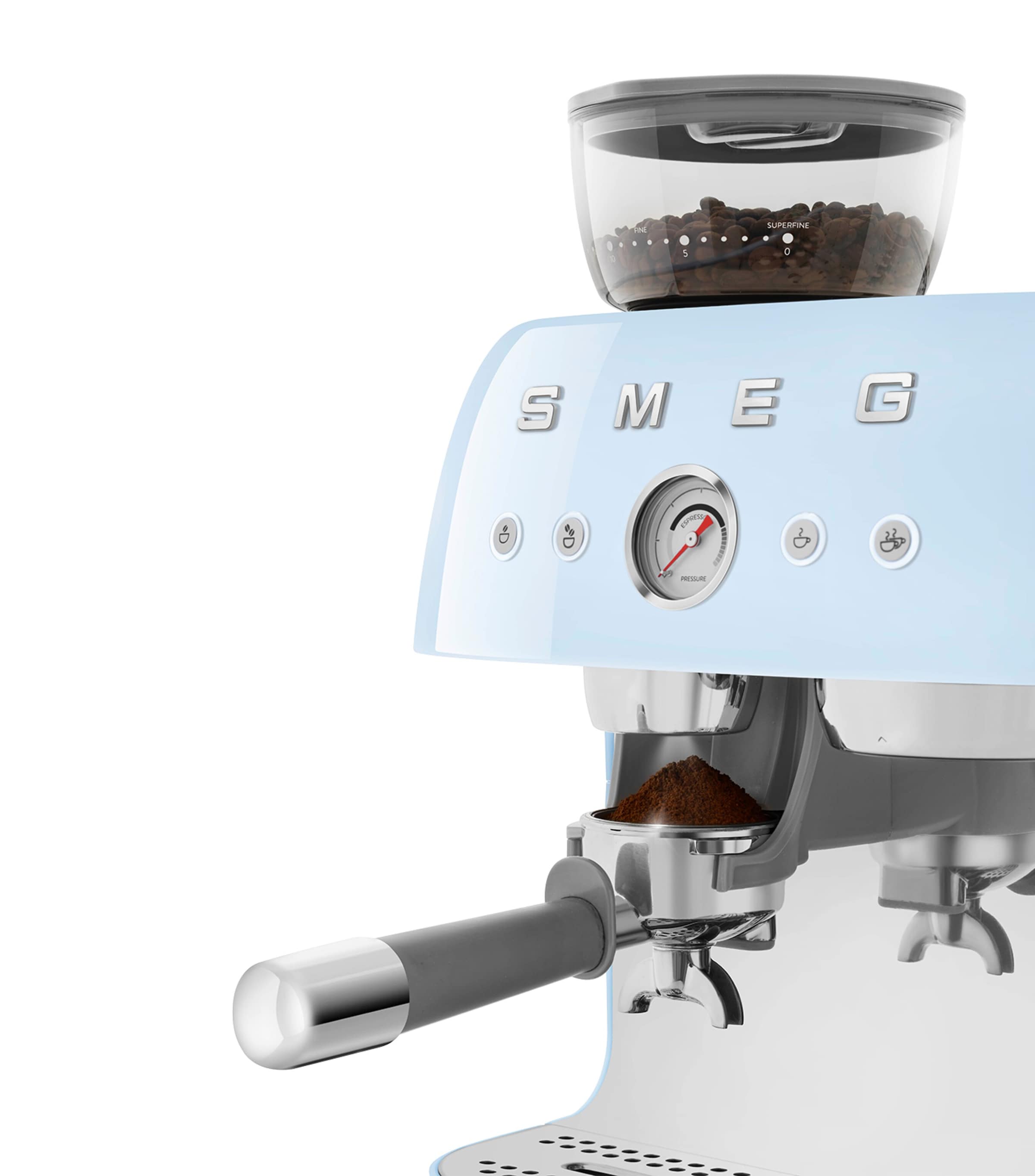 Smeg espresso coffee machine with grinder, UK version