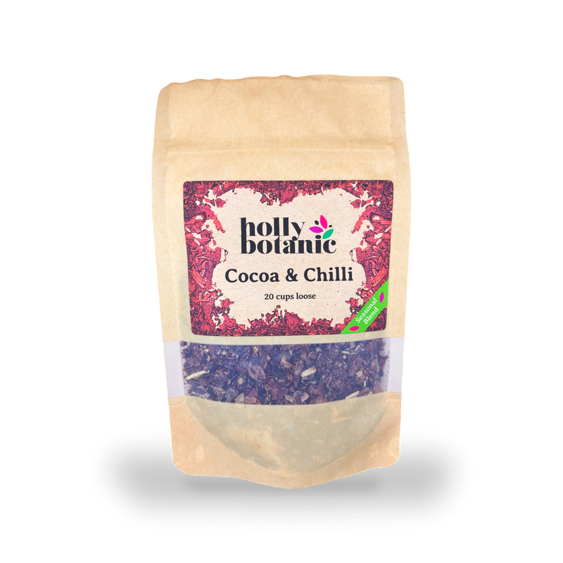 Holly Botanic cocoa and chilli tisane loose leaf (British brand)