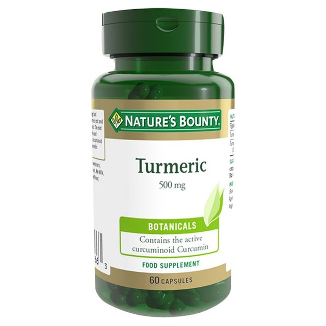 Nature's Bounty Turmeric Supplement Capsules 500mg    60 per pack GOODS M&S   