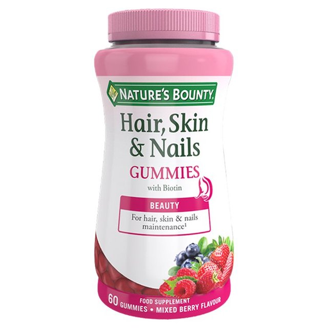 Nature's Bounty Mixed Berry Hair Skin & Nails with Biotin Gummies    60 per pack