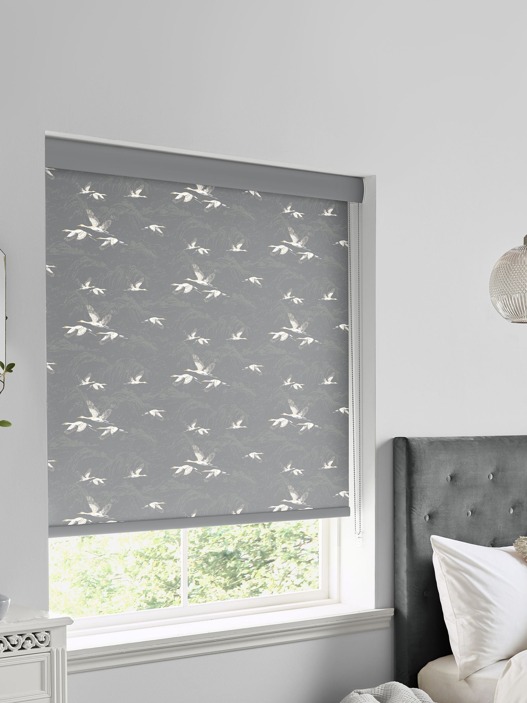 Laura Ashley grey Animalia made to measure roller blind (British brand)