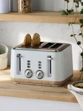 White Bronx 4 Slice Toaster
