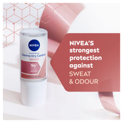 Nivea Derma Dry Control 96h antiperspirant roll-on 50ml, importert fra Storbritannia