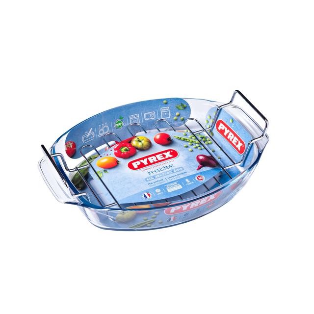 Pyrex Oval Roaster & Rack 39x27cm