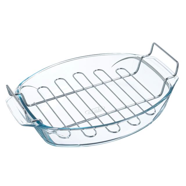 Pyrex Oval Roaster & Rack 39x27cm