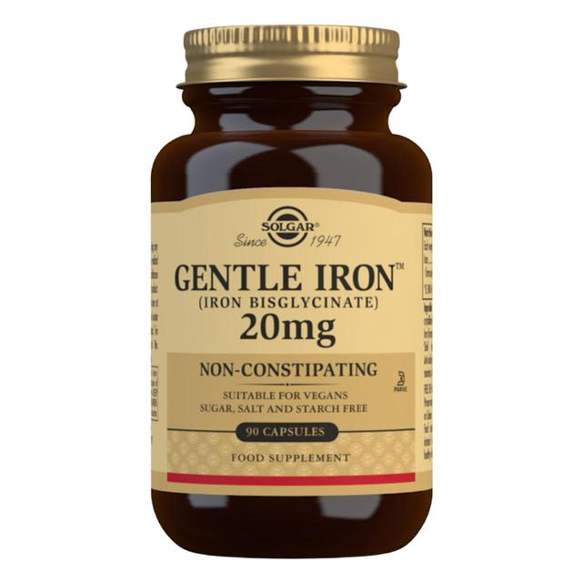 Solgar Gentle Iron Supplement Capsules 20mg    90 per pack