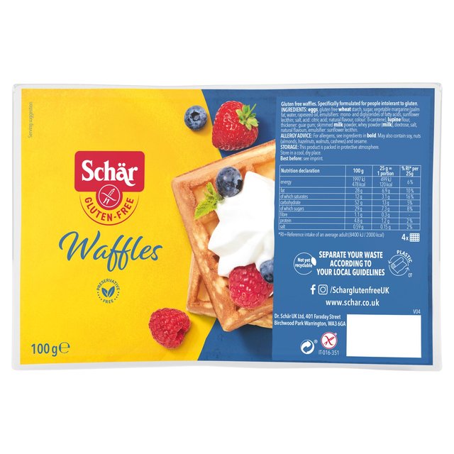 Schar Gluten Free Waffles   100g