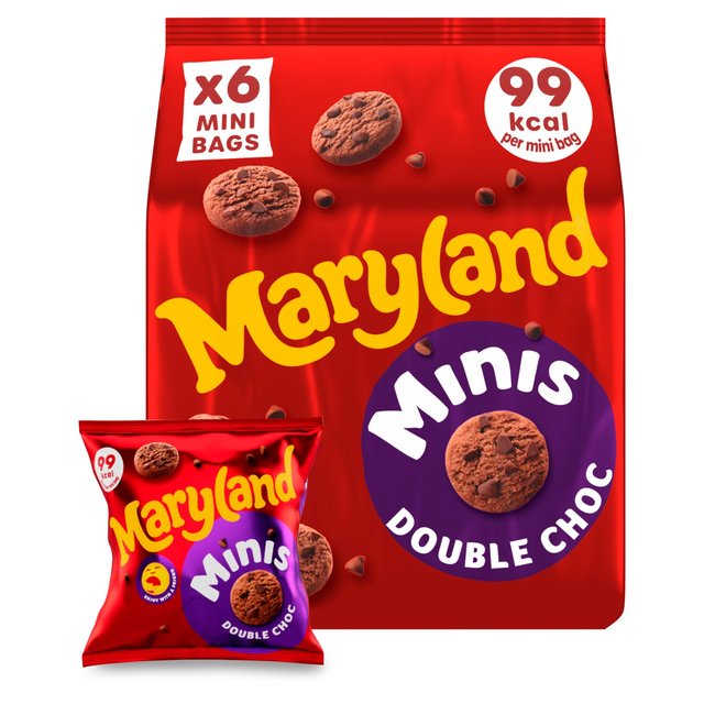 Maryland Cookies Double Chocolate Minis 6 Pack Multipack   6 x 19.8g