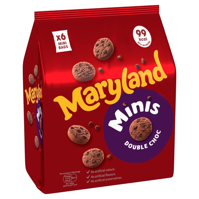 Maryland Cookies Double Chocolate Minis 6 Pack Multipack   6 x 19.8g GOODS M&S   