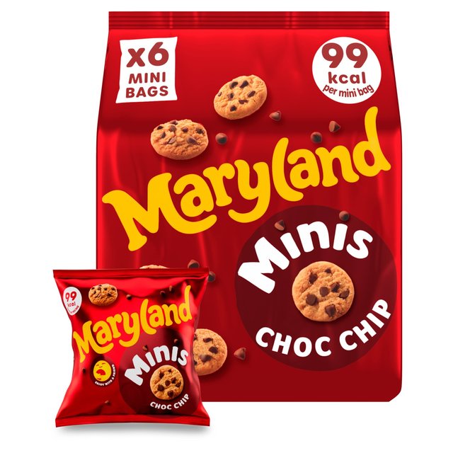 Maryland Cookies Chocolate Chip Minis 6 Pack Multipack   6 x 19.8g